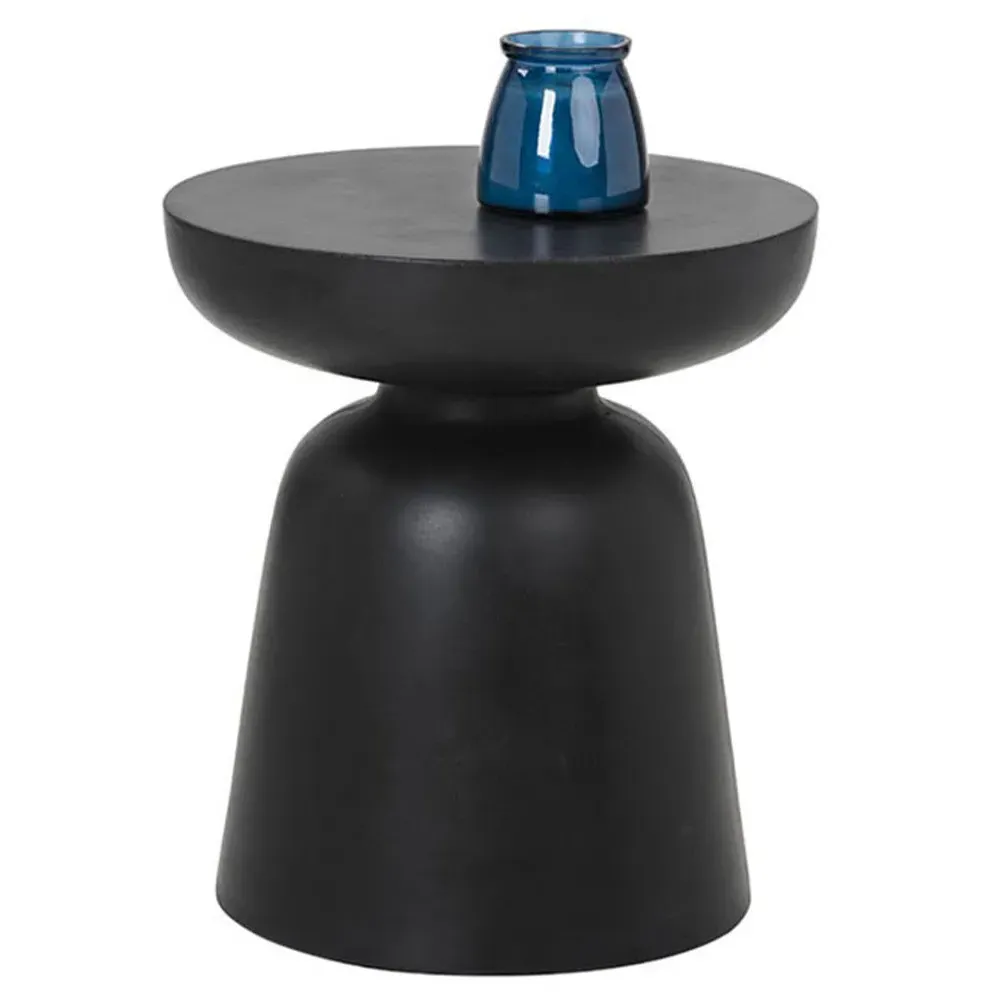 Sidney Hourglass End Table - Black, Concrete