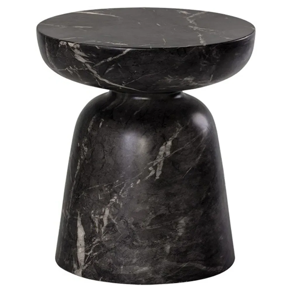 Sidney Hourglass End Table - Black-White, Concrete