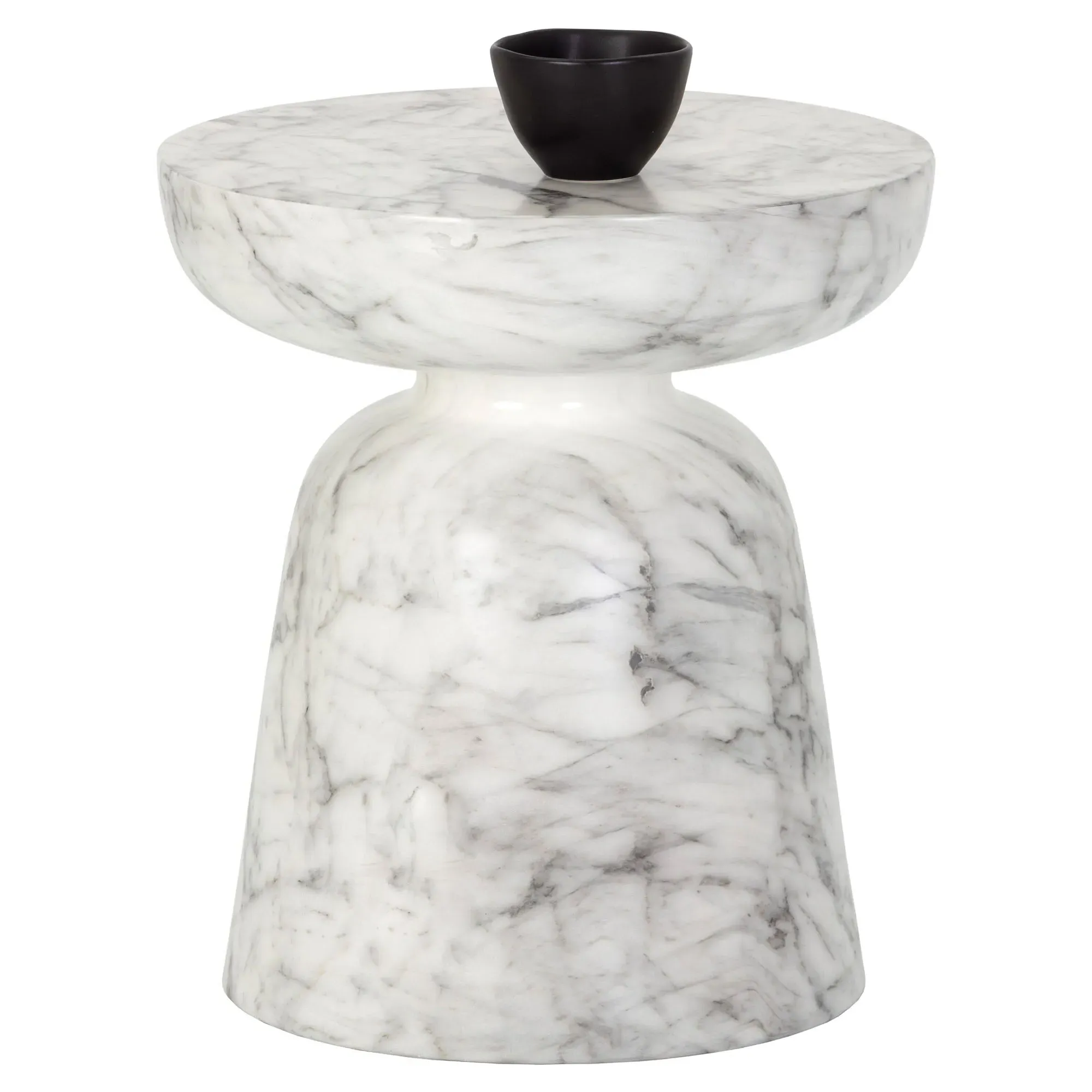 Sidney Hourglass End Table - White, Concrete