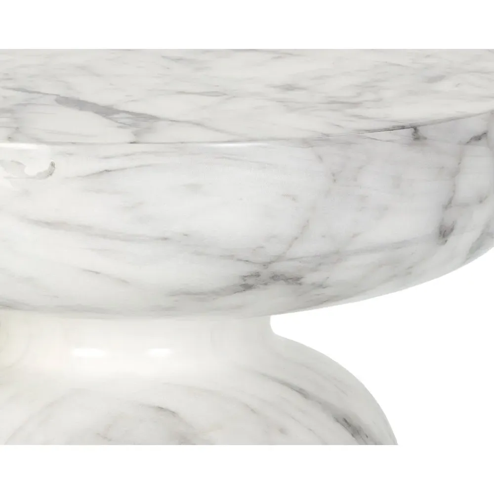 Sidney Hourglass End Table - White, Concrete