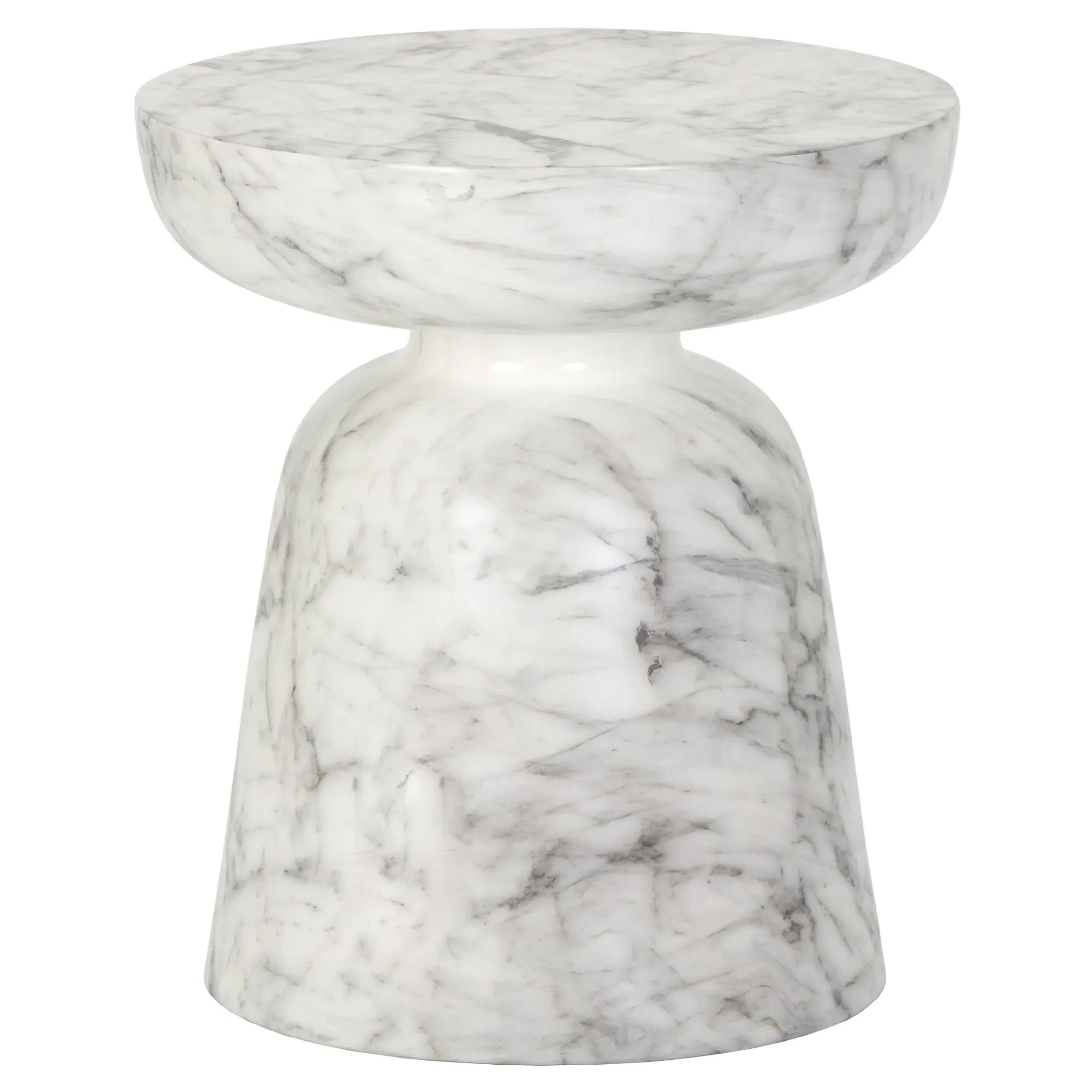 Sidney Hourglass End Table - White, Concrete