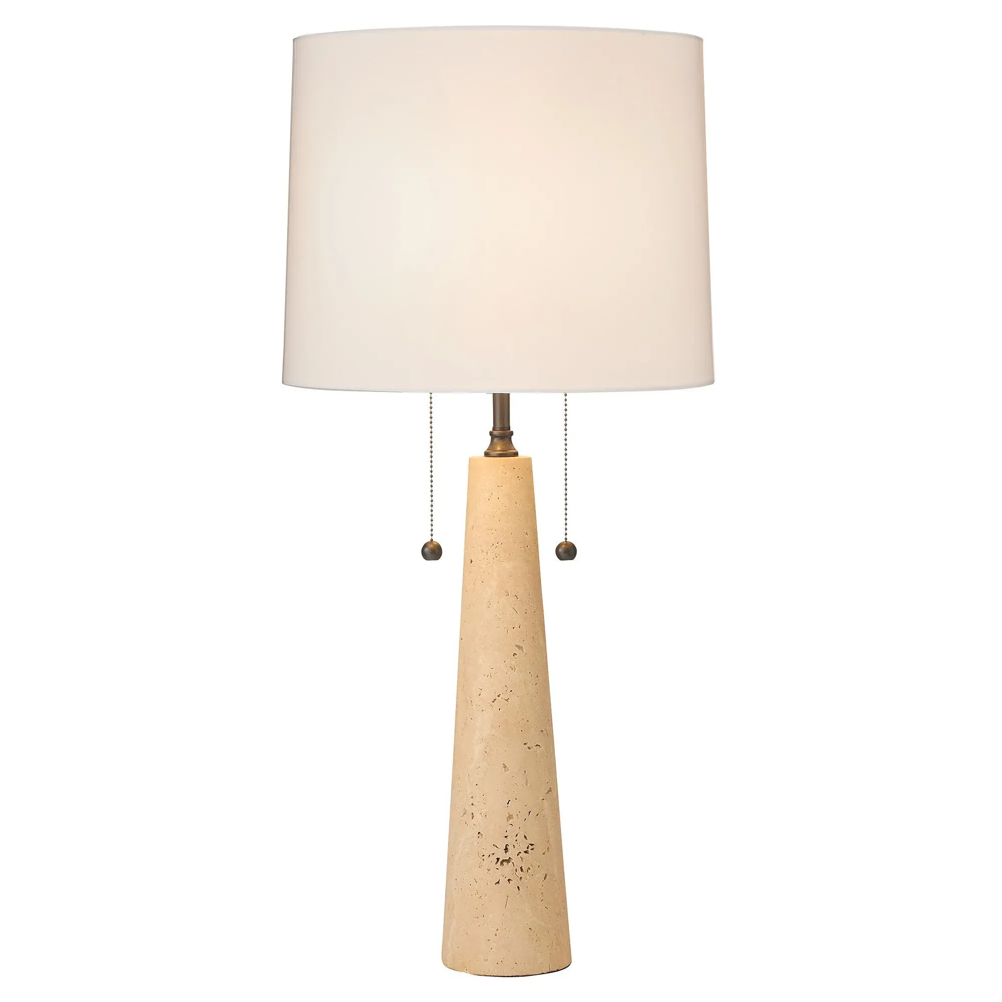 Sidney Table Lamp - Beige, Travertine
