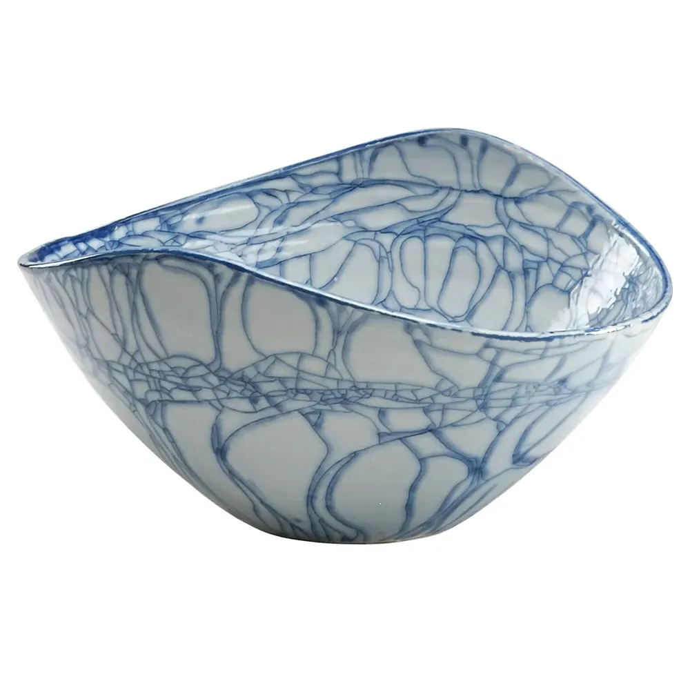 Siena Hand Glazed Porcelain Bowl - Blue image