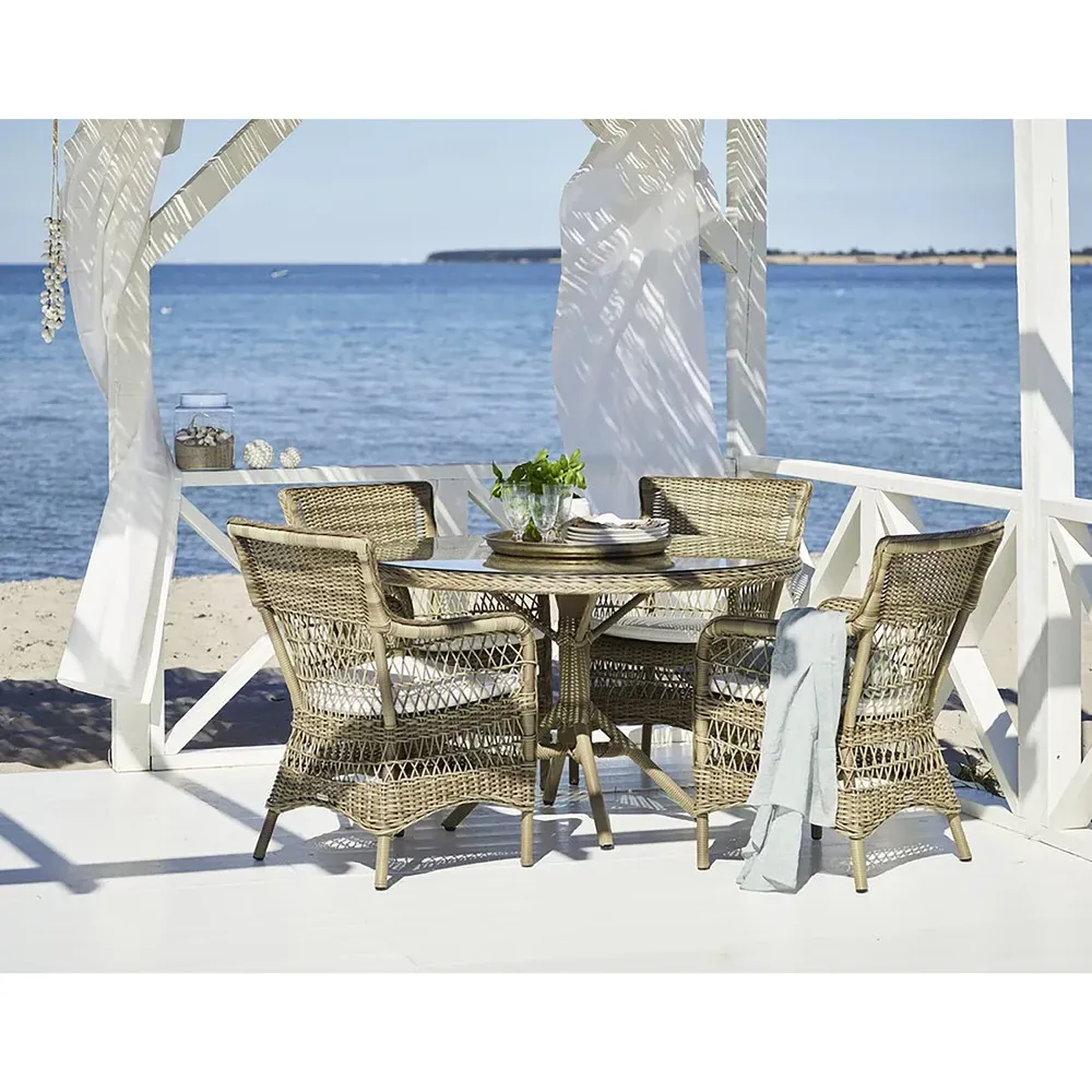 Sienna Outdoor Dining Arm Chair - Brown, Canvas