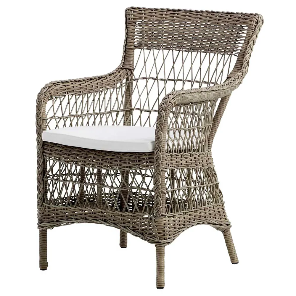 Sienna Outdoor Dining Arm Chair - Brown, Canvas image