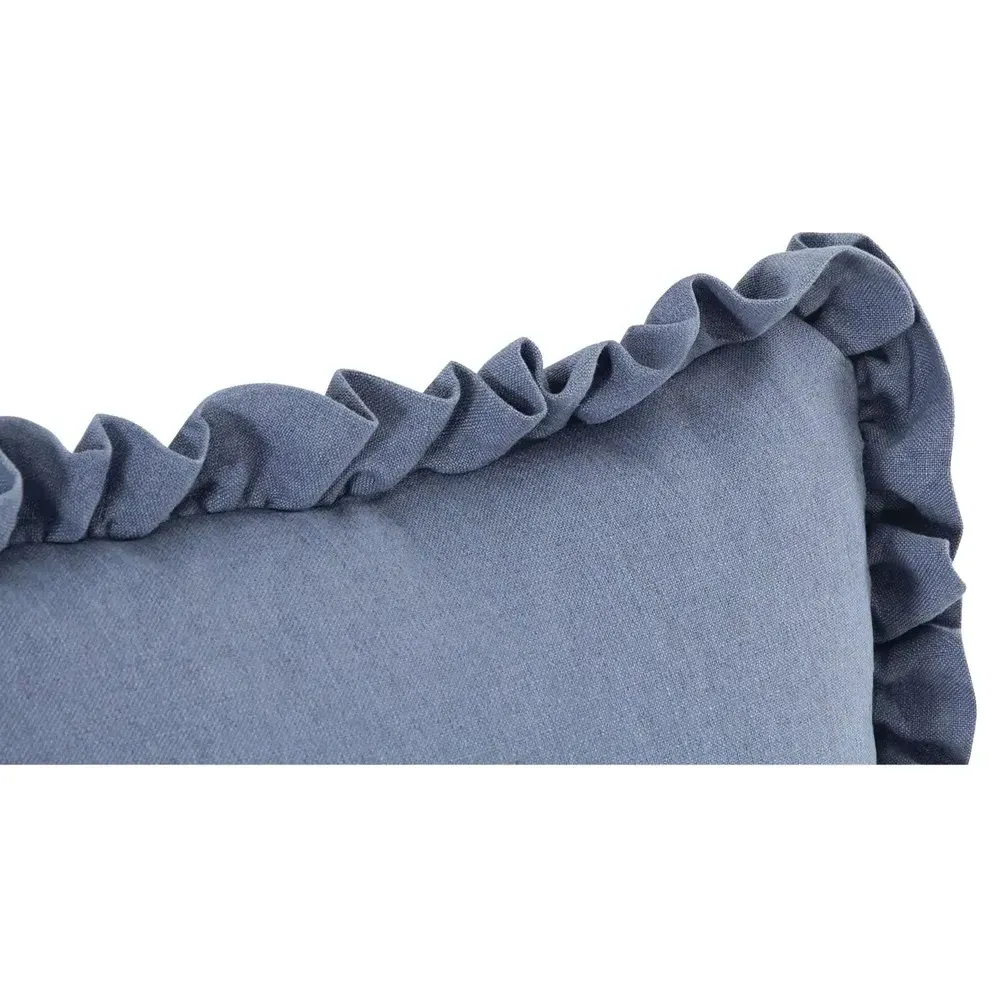 Sienna Ruffled Throw Pillow - Blue, Polyester