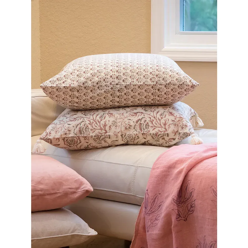 Sienna Square Throw Pillow Cover - Beige, Cotton