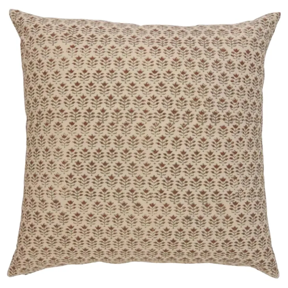 Sienna Square Throw Pillow Cover - Beige, Cotton