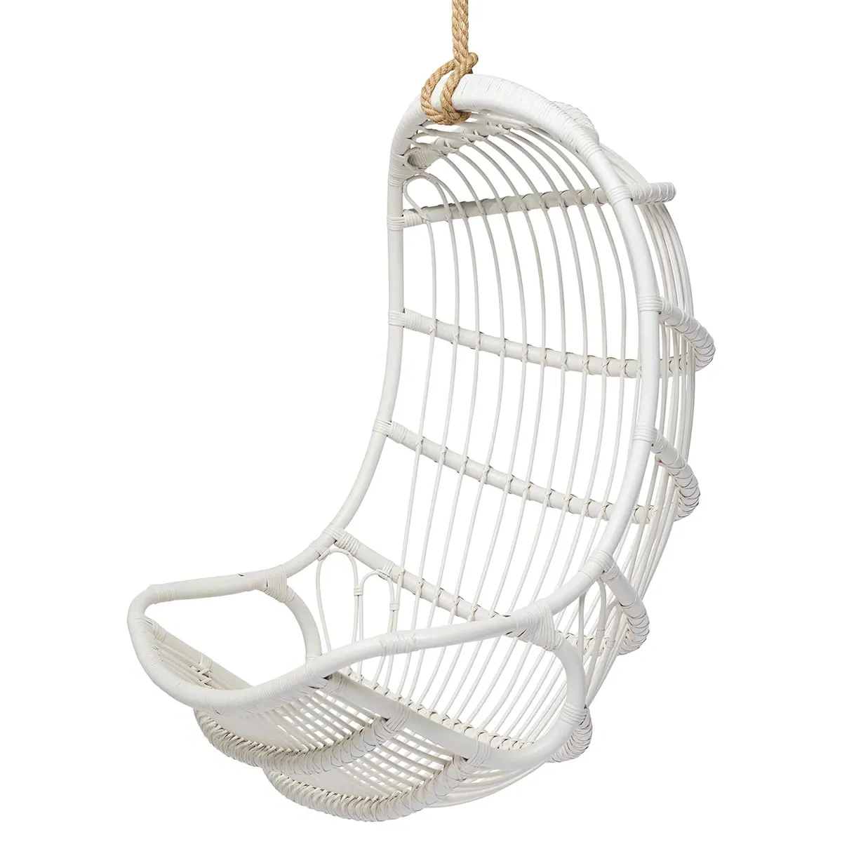 Sigma Coastal Beach Hanging Swing Chair - White, Rattan