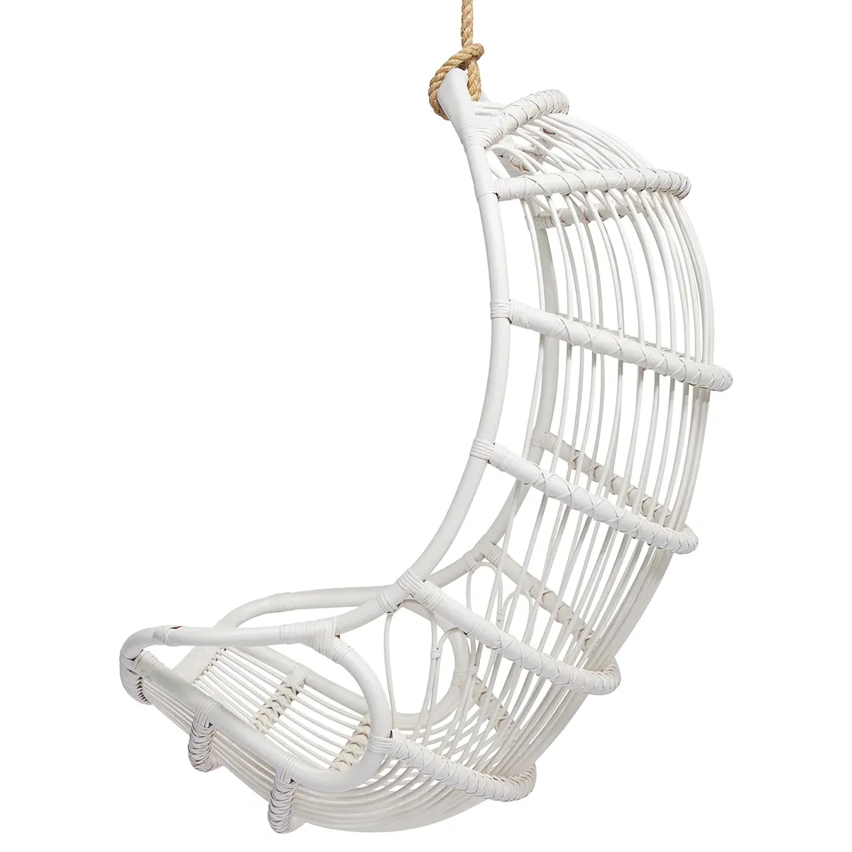 Sigma Coastal Beach Hanging Swing Chair - White, Rattan