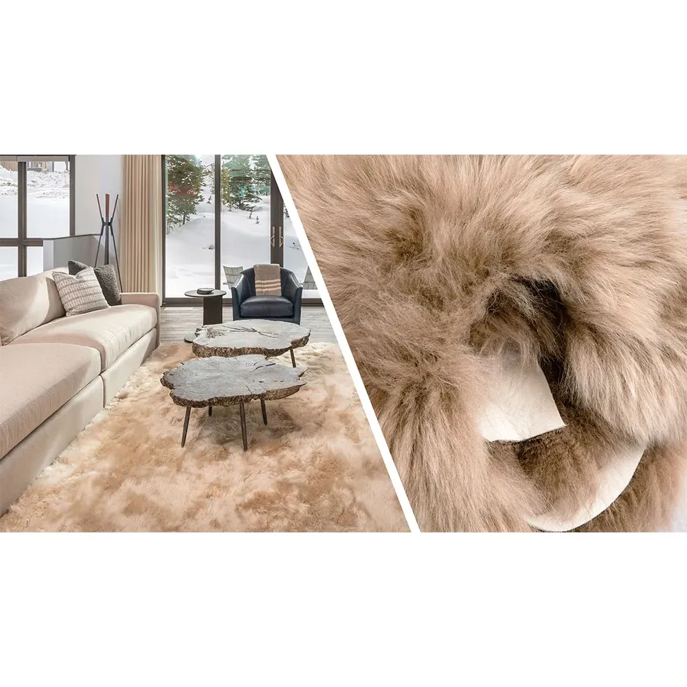 Silas 10 Pelt Sheepskin Rug - White, Long Wool