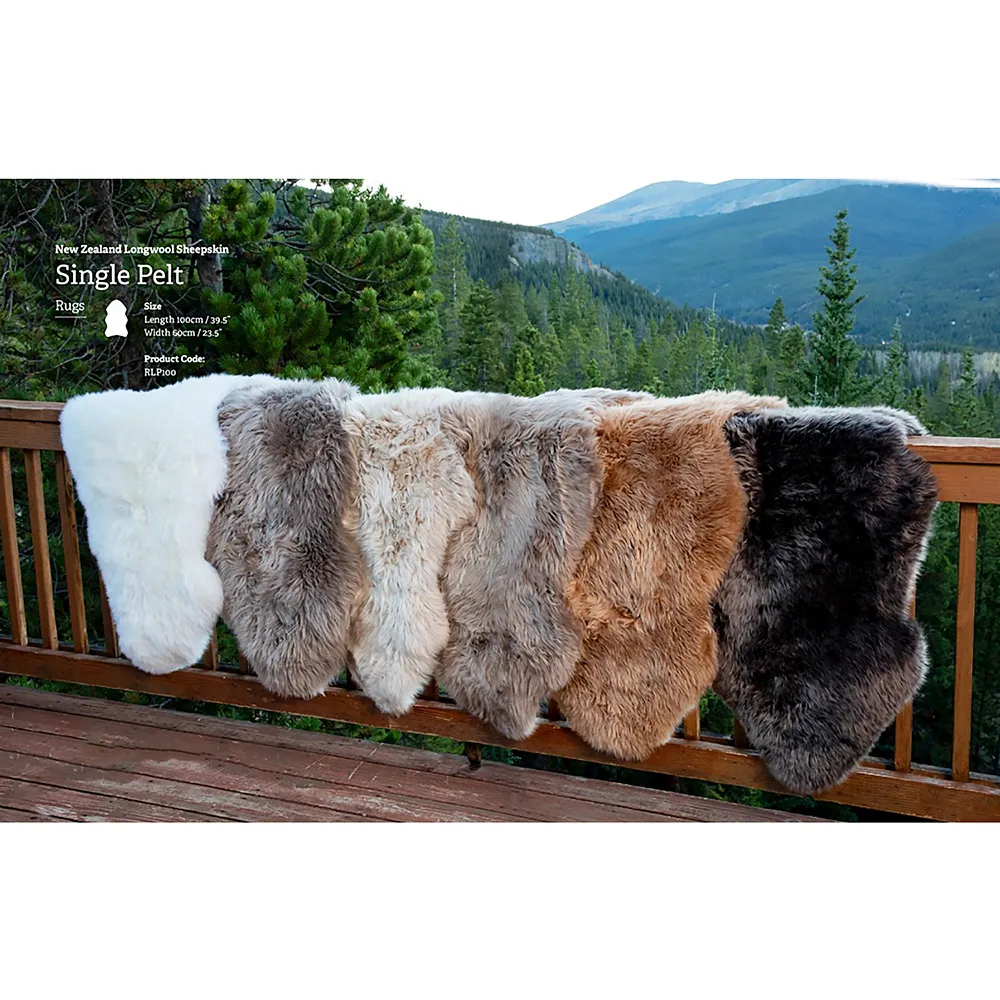 Silas 10 Pelt Sheepskin Rug - White, Long Wool