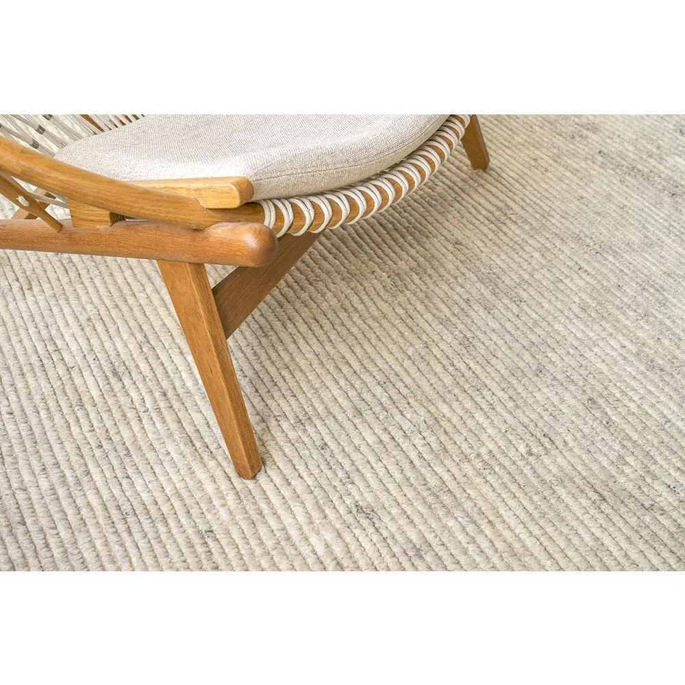 Simon 10'x14' Hand Knotted Rug - Beige, Wool