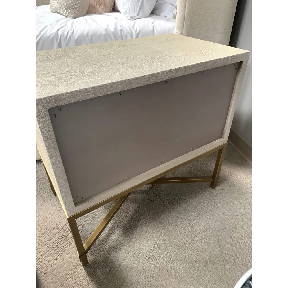 Simon 2 Drawer Nightstand - Grey, Shagreen Resin