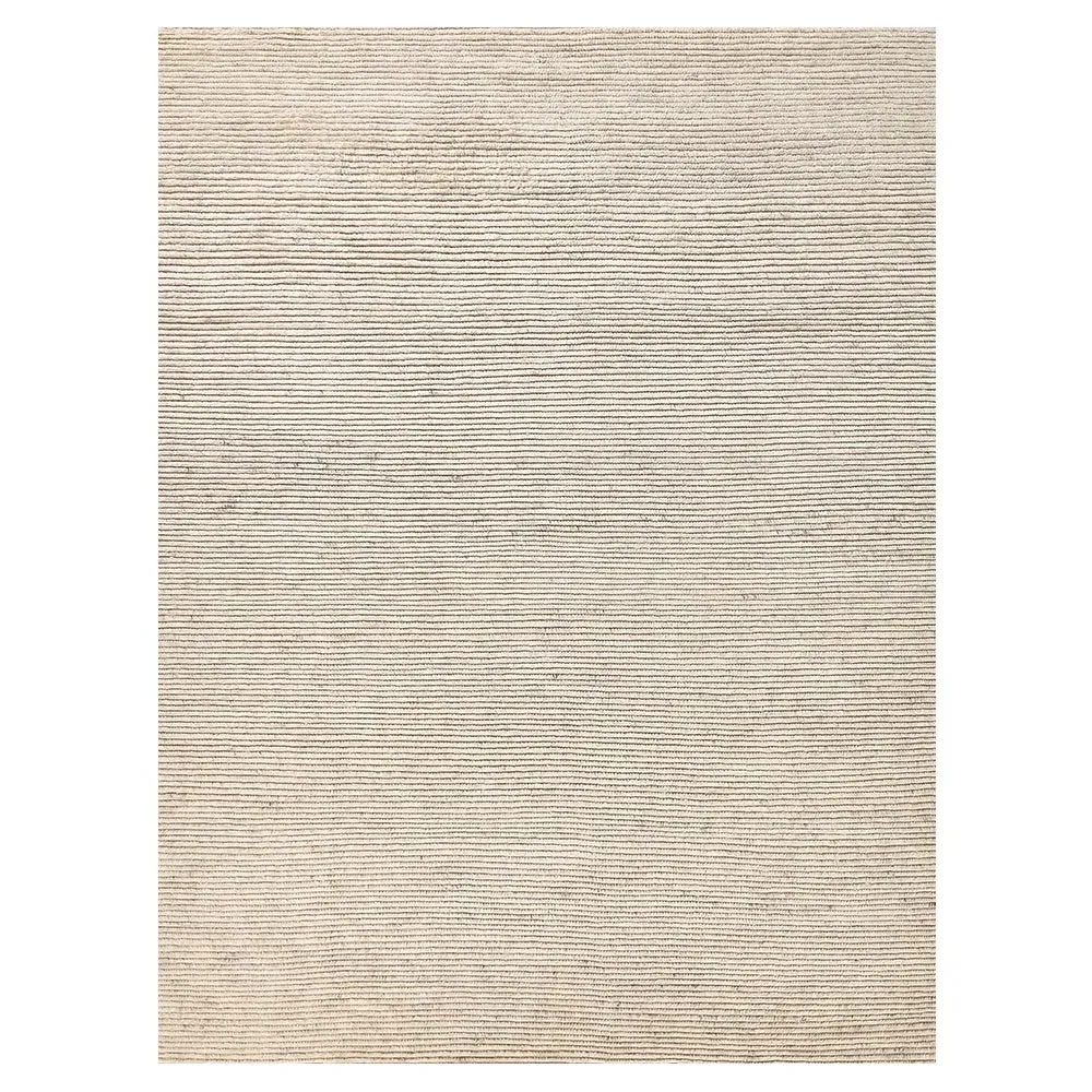 Simon 9'x12' Hand Knotted Rug - Beige, Wool