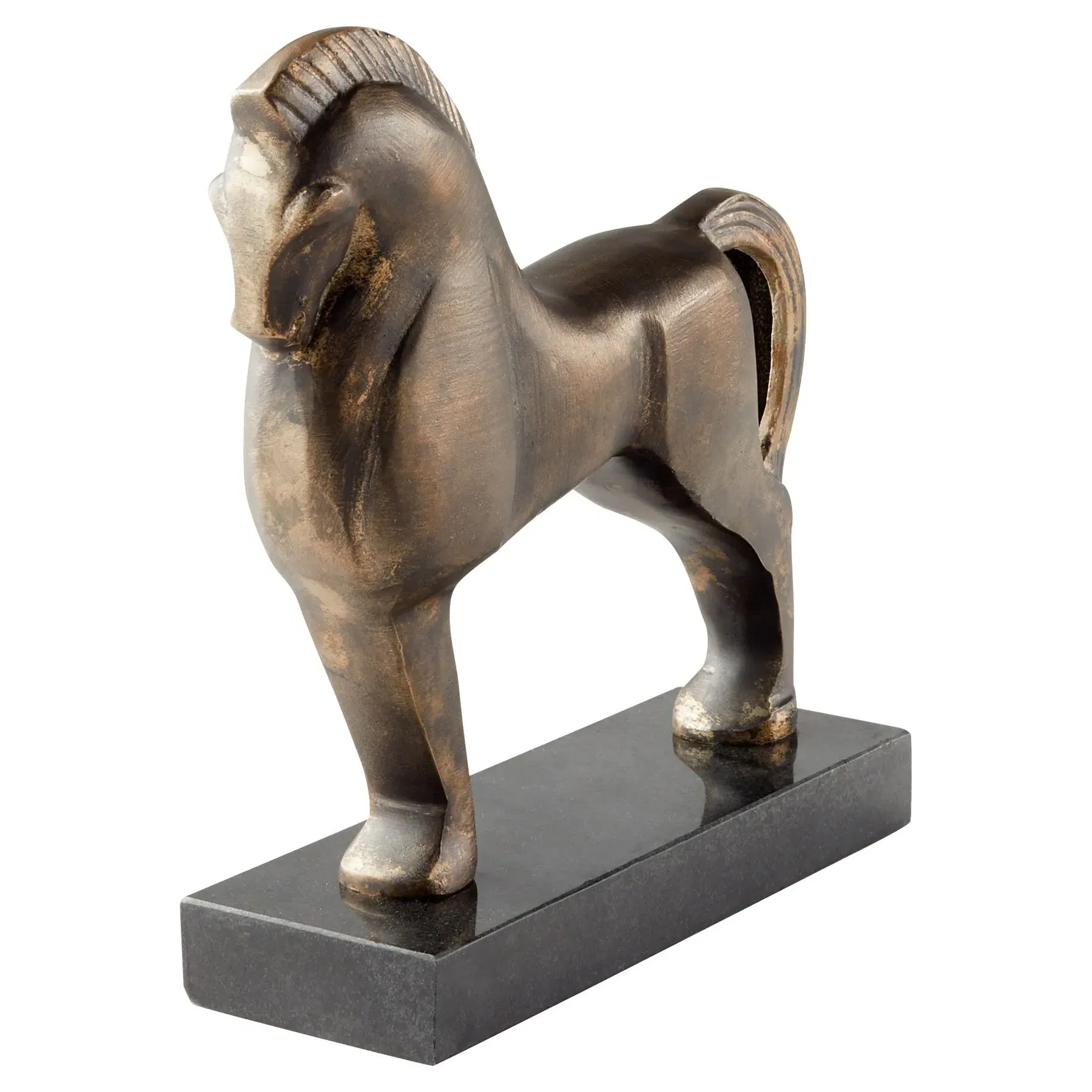 Simon Horse Statue - Antique Brass, Metal image