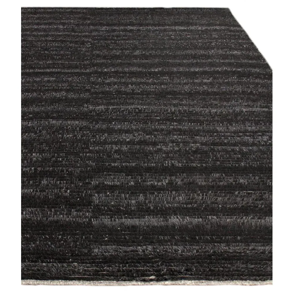 Simon Large Hand Knotted Rug - Charcoal, Wool