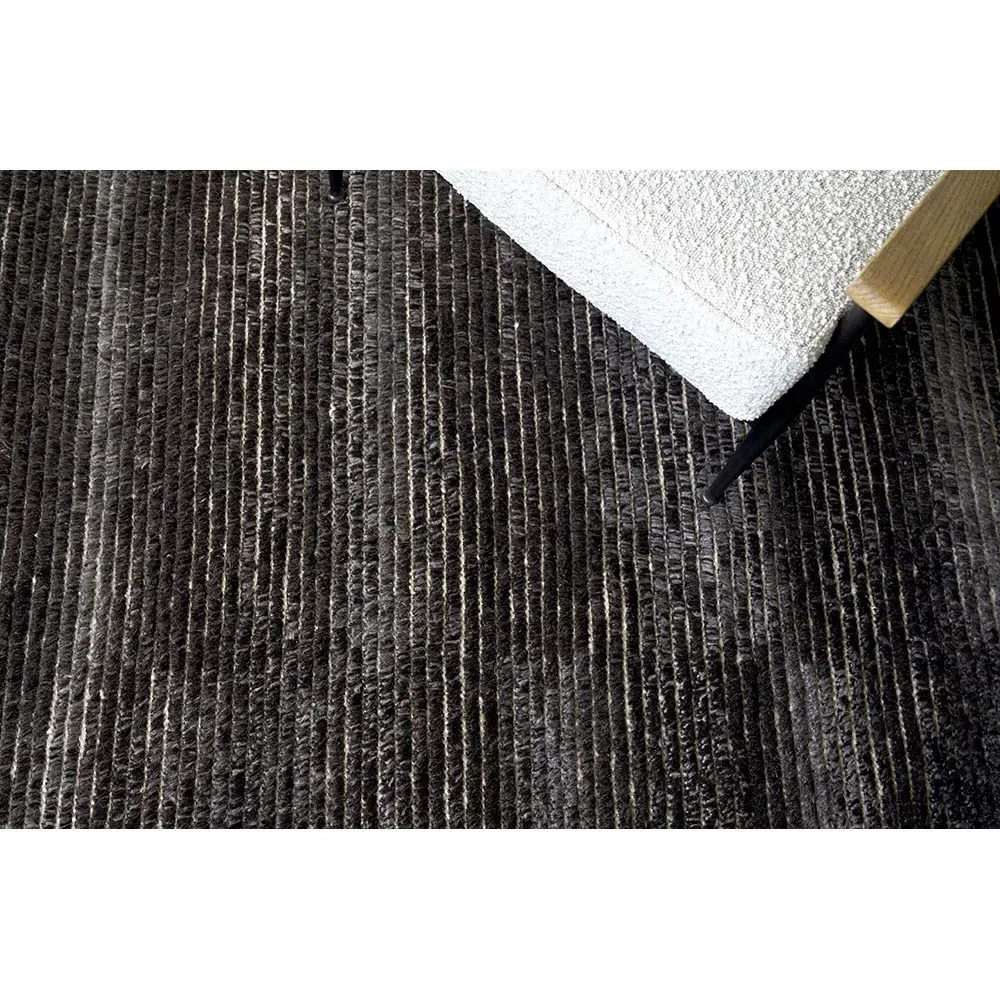 Simon Large Hand Knotted Rug - Charcoal, Wool