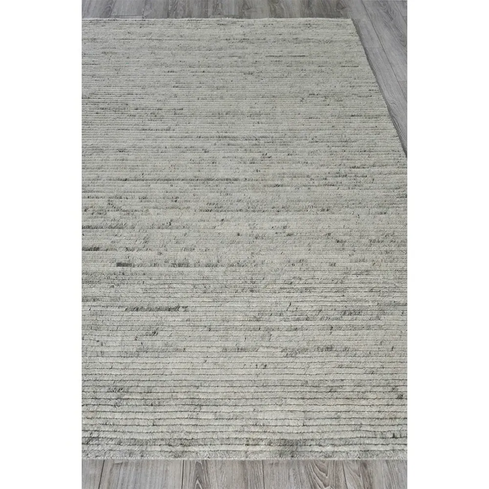 Simon Large Hand Knotted Rug - Light Grey, Wool