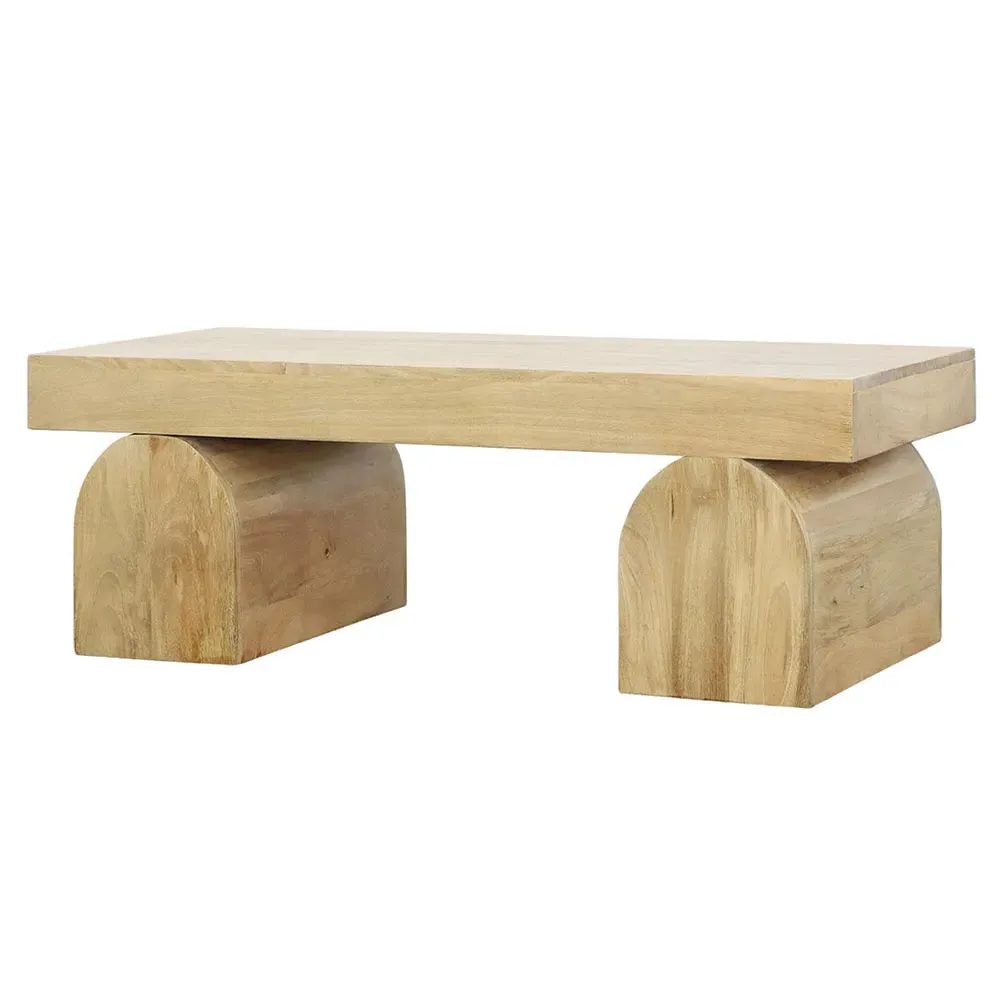 Simon Rectangular Coffee Table - Light Brown, Mango Wood