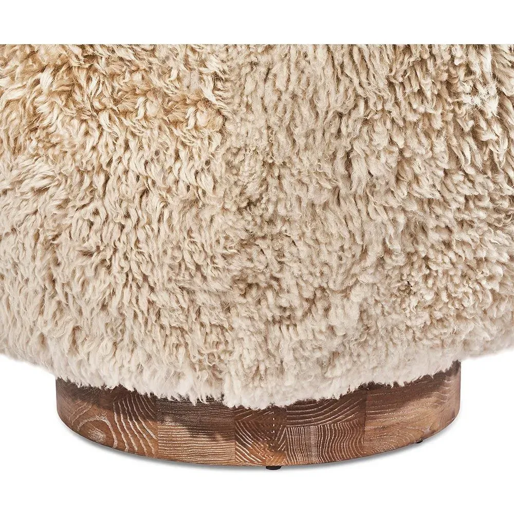 Simon Swivel Arm Chair - Taupe, Lambskin