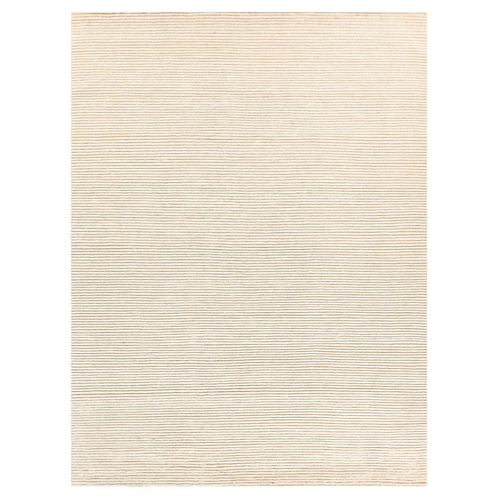 Simon Textured Solid Hand Knotted Rug - Cream, Wool