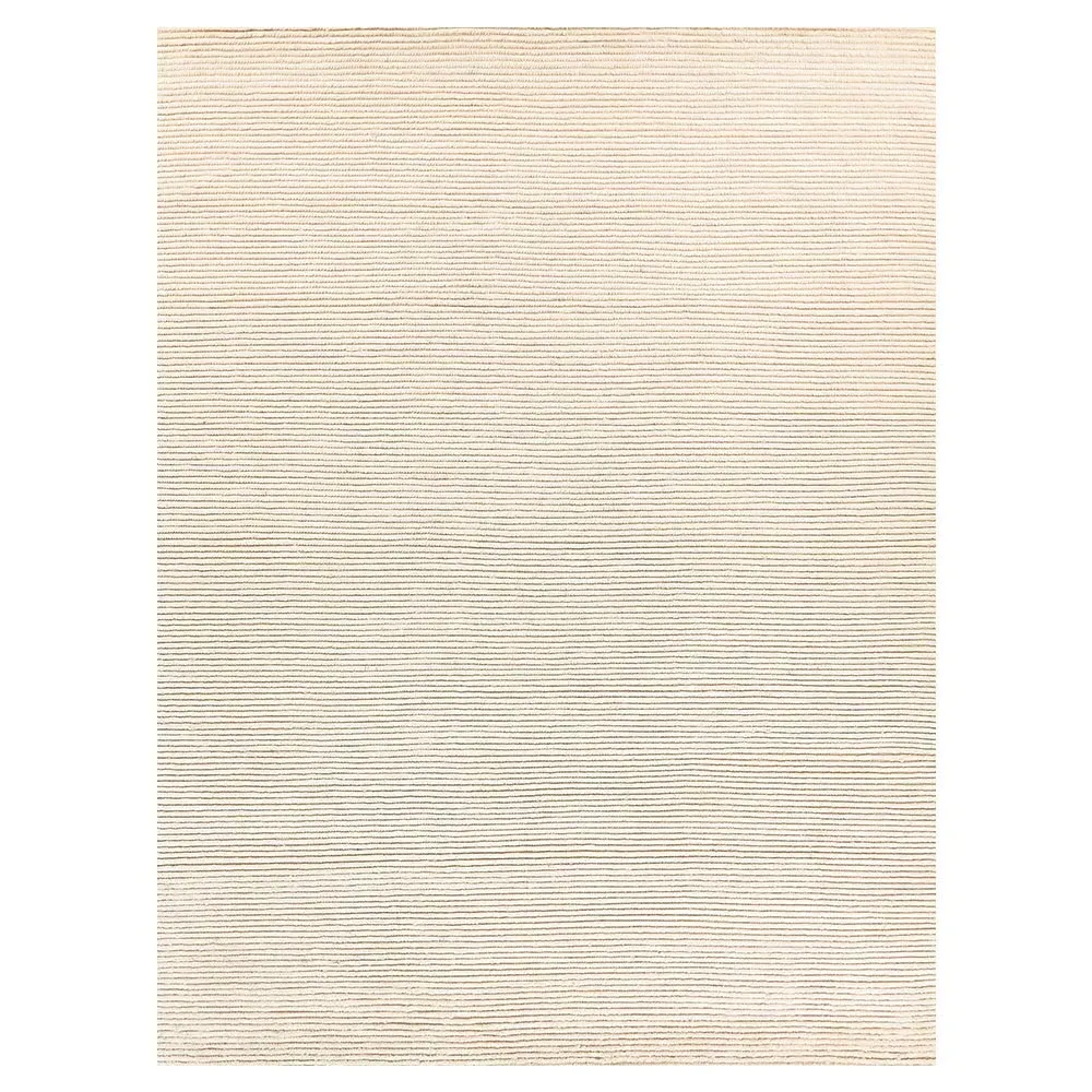 Simon Textured Solid Hand Knotted Rug - Cream, Wool
