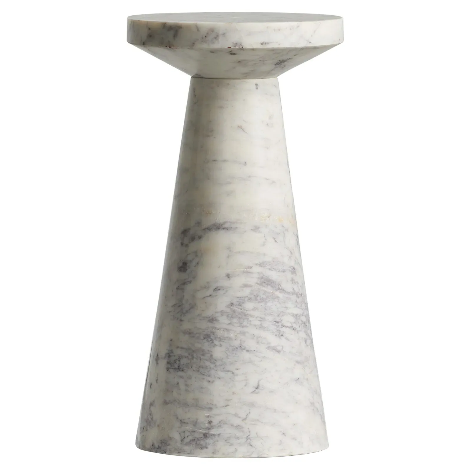 Simone Round End Table Short - White, Marble image