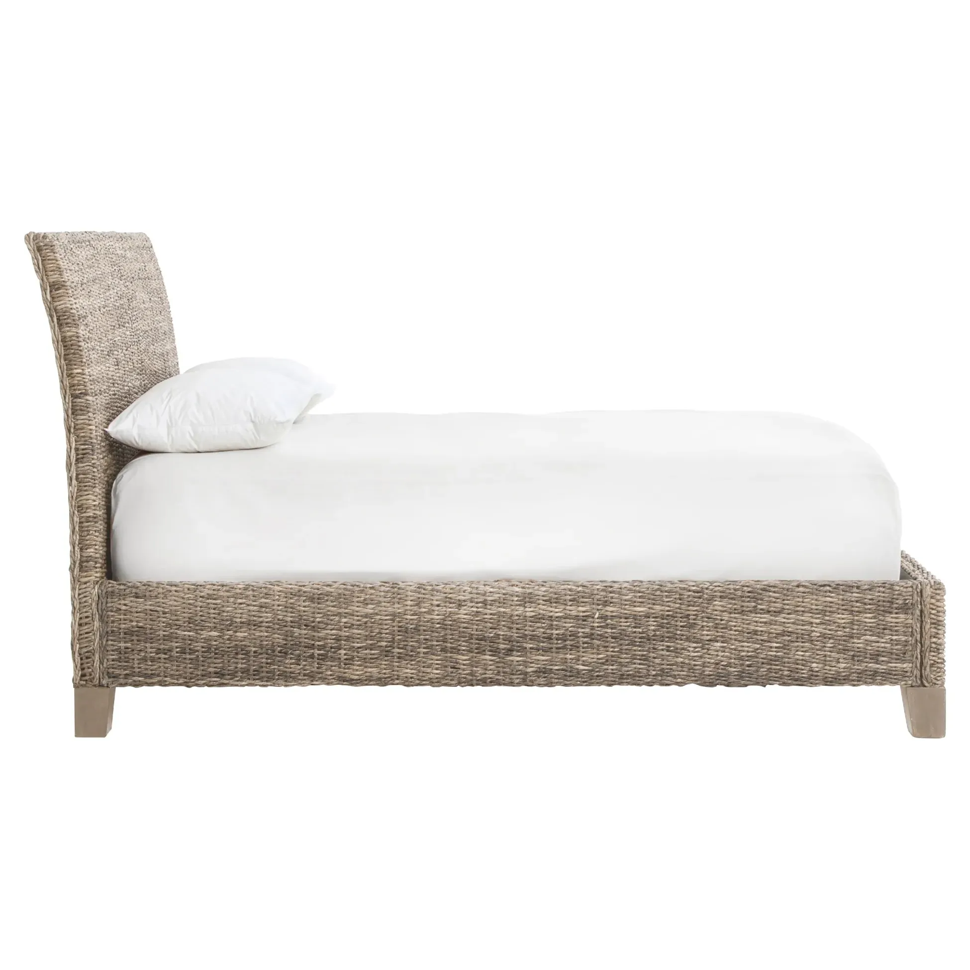 Sisson Queen Platform Bed - Grey, Abaca Wood