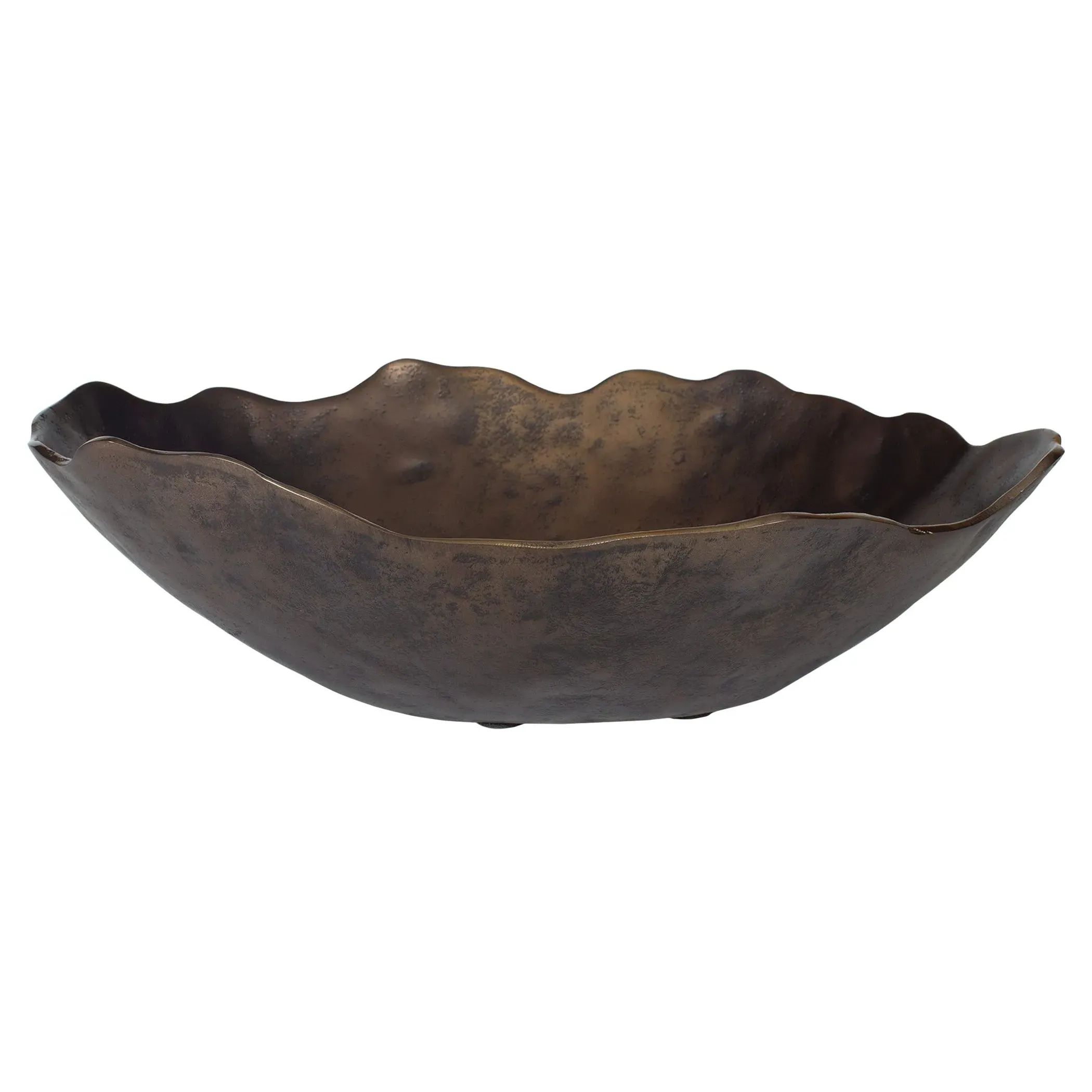 Skye Ruffled Decorative Bowl - Bronze, Aluminum image