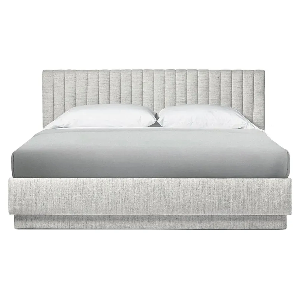 Skylar King Size Channel Tufted Bed - Beach Heather image