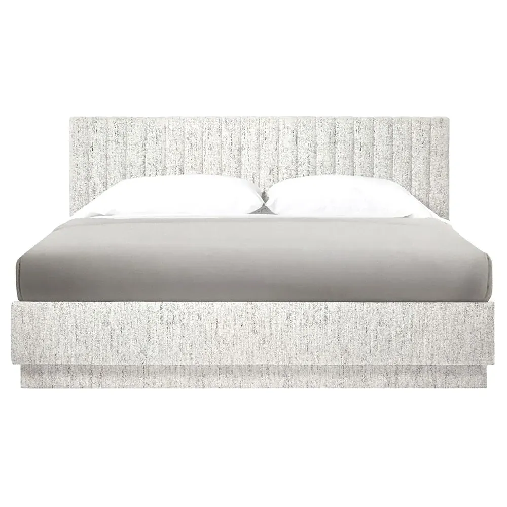 Skylar King Size Channel Tufted Bed - Jade Grey