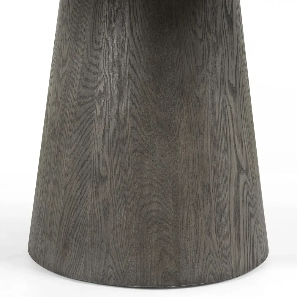 Skylar Round Pedestal Dining Table - White Marble, Grey Oak