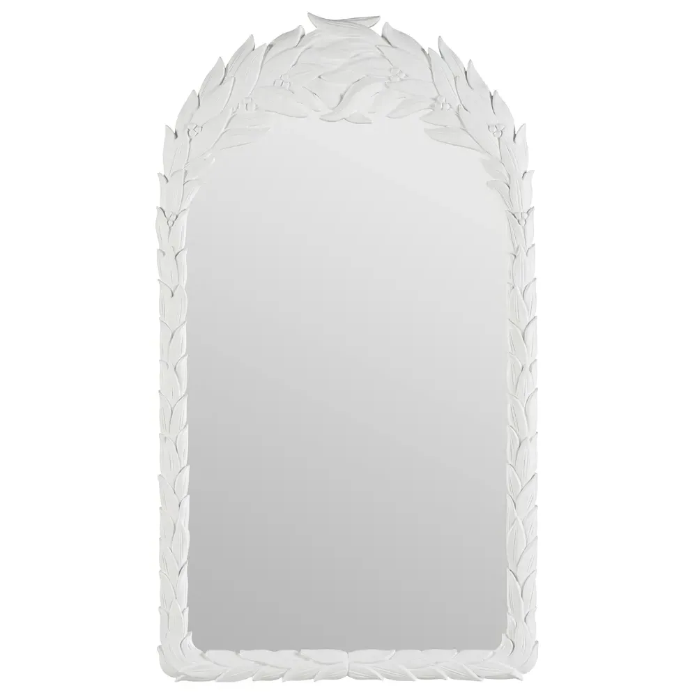 Skyler Arched Wall Mirror - White, Polyurethane