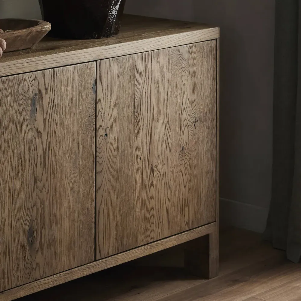 Slade 94" Media Cabinet - Brown, Oak