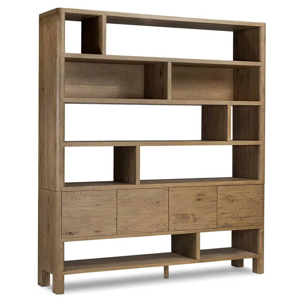 Slade Wide Bookcase - Brown, Oak