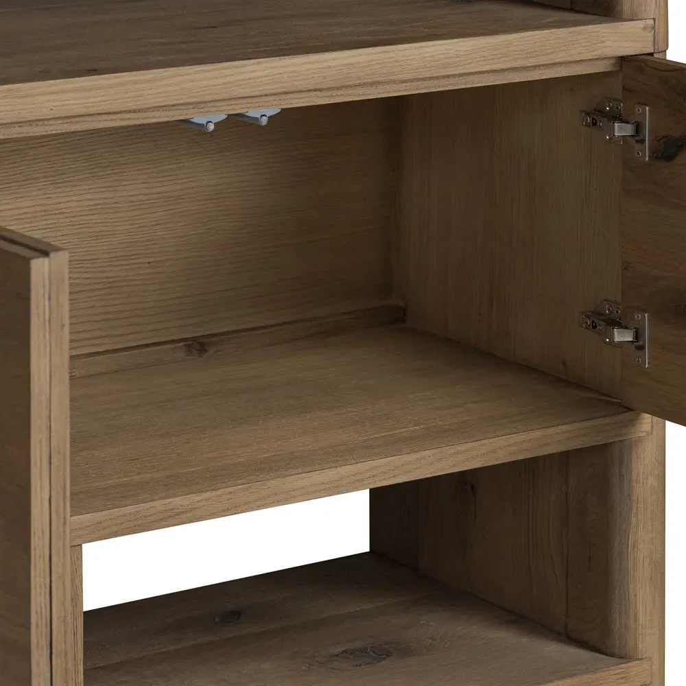 Slade Wide Bookcase - Brown, Oak