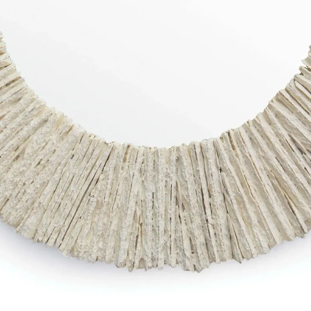 Slate Coastal Round Wall Mirror - White, Resin