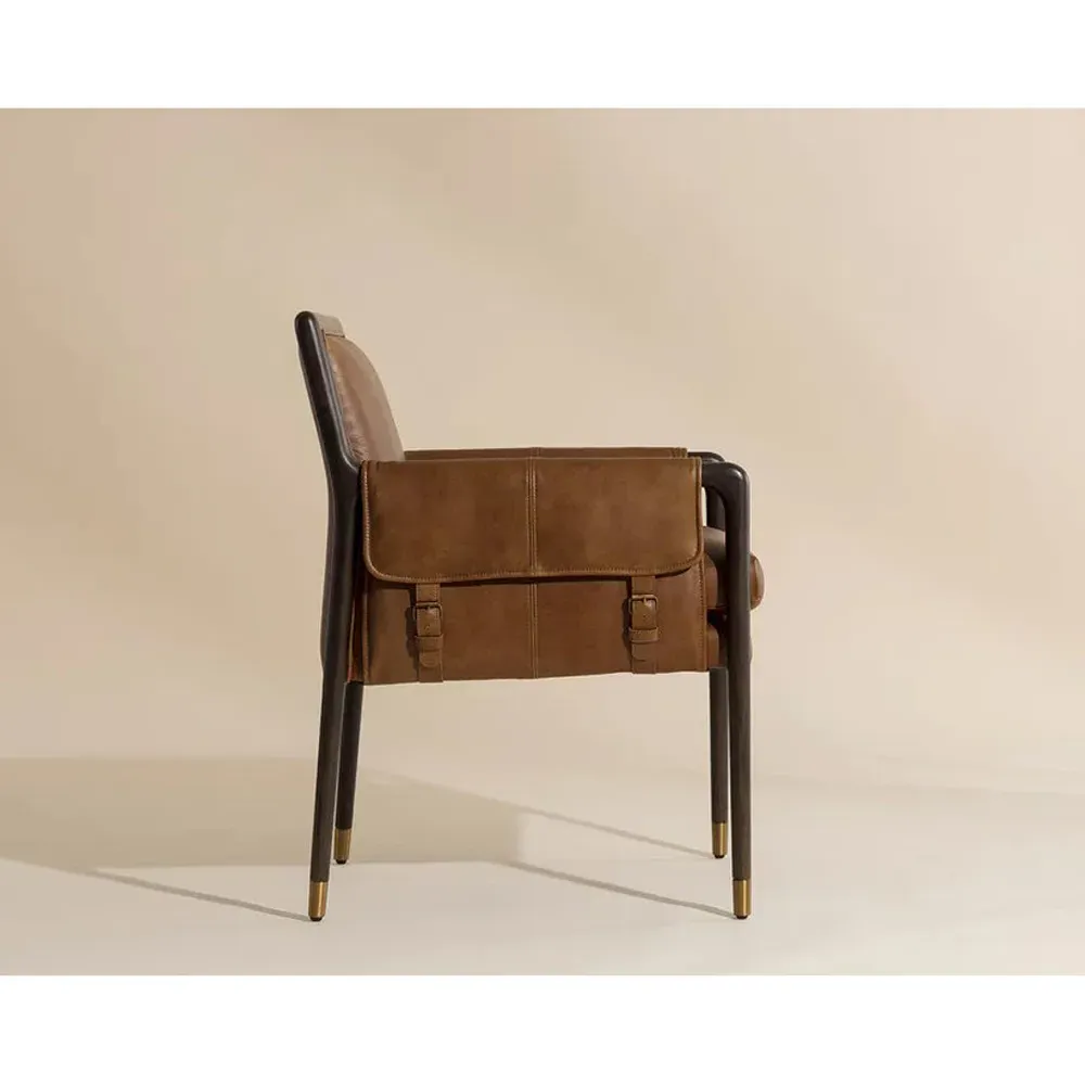 Slimece Dining Arm Chair - Brown, Oak Wood