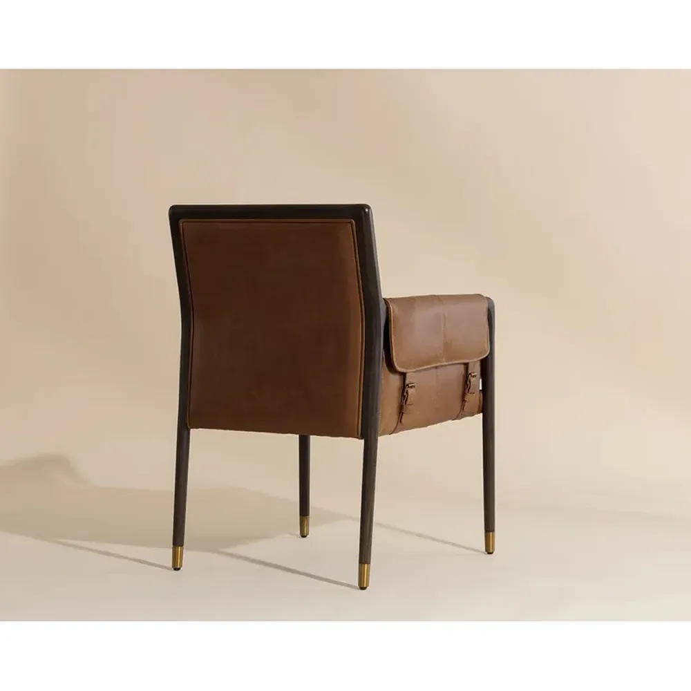 Slimece Dining Arm Chair - Brown, Oak Wood