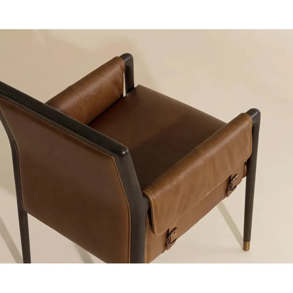 Slimece Dining Arm Chair - Brown, Oak Wood