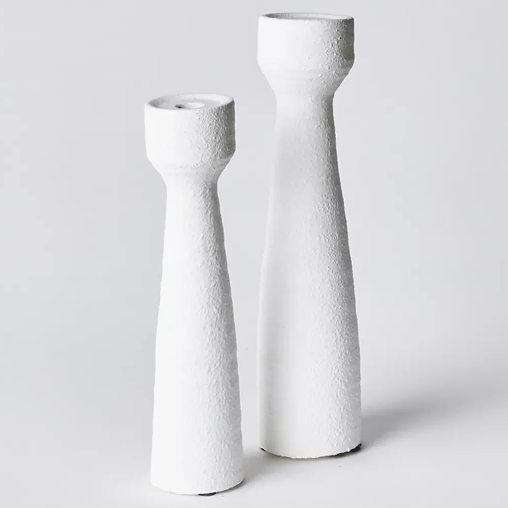 Sloane Candle Holder Set - White, Terracotta