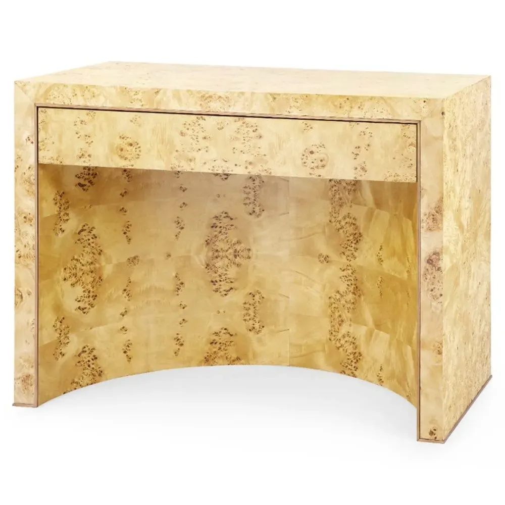 Sloane Rectangular Side Table with Drawer - Brown Burl
