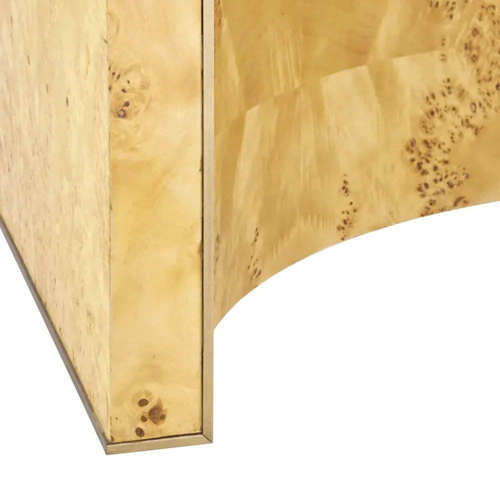 Sloane Rectangular Side Table with Drawer - Brown Burl