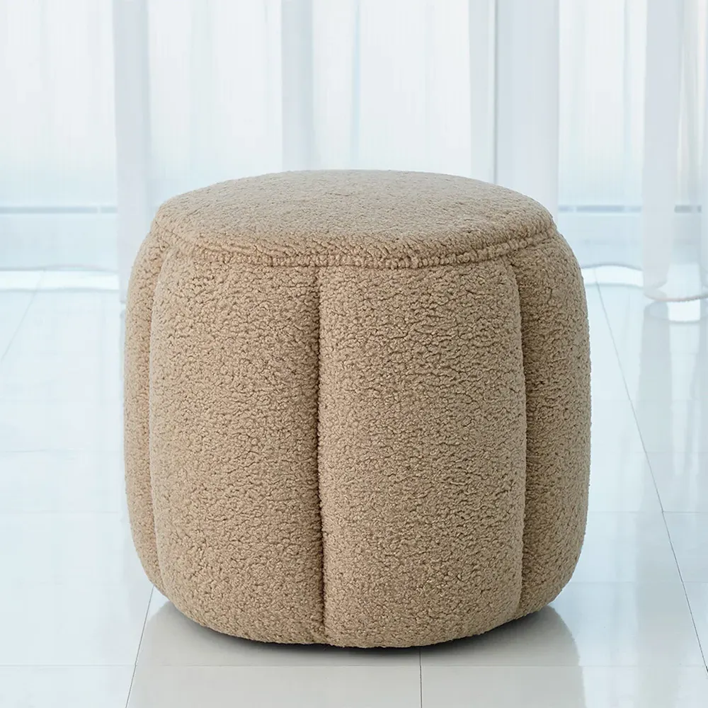 Sloane Square Ottoman - Toast, Sheepskin