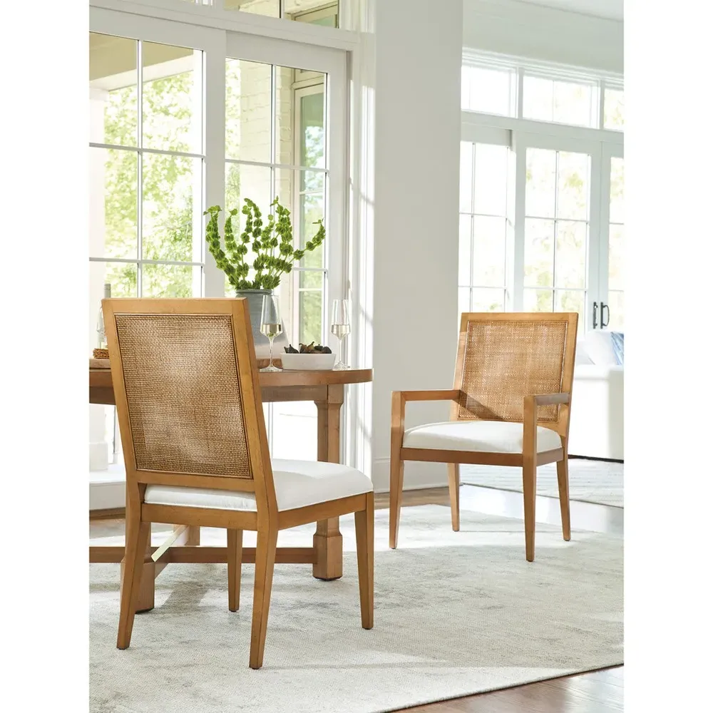 Smithcliff Cane Dining Arm Chair - Brown, Maple