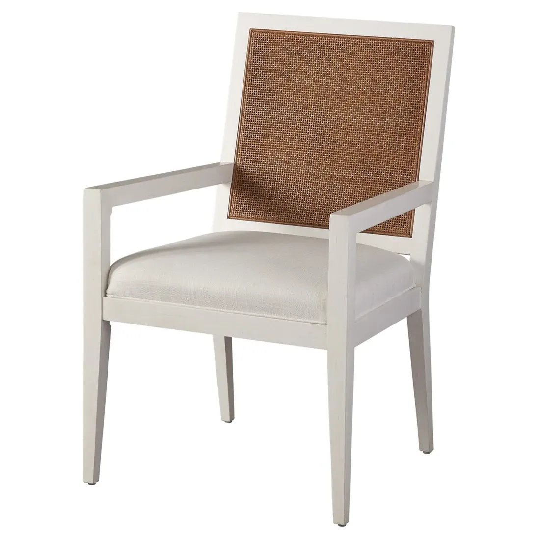 Smithcliff Cane Dining Arm Chair - White, Maple