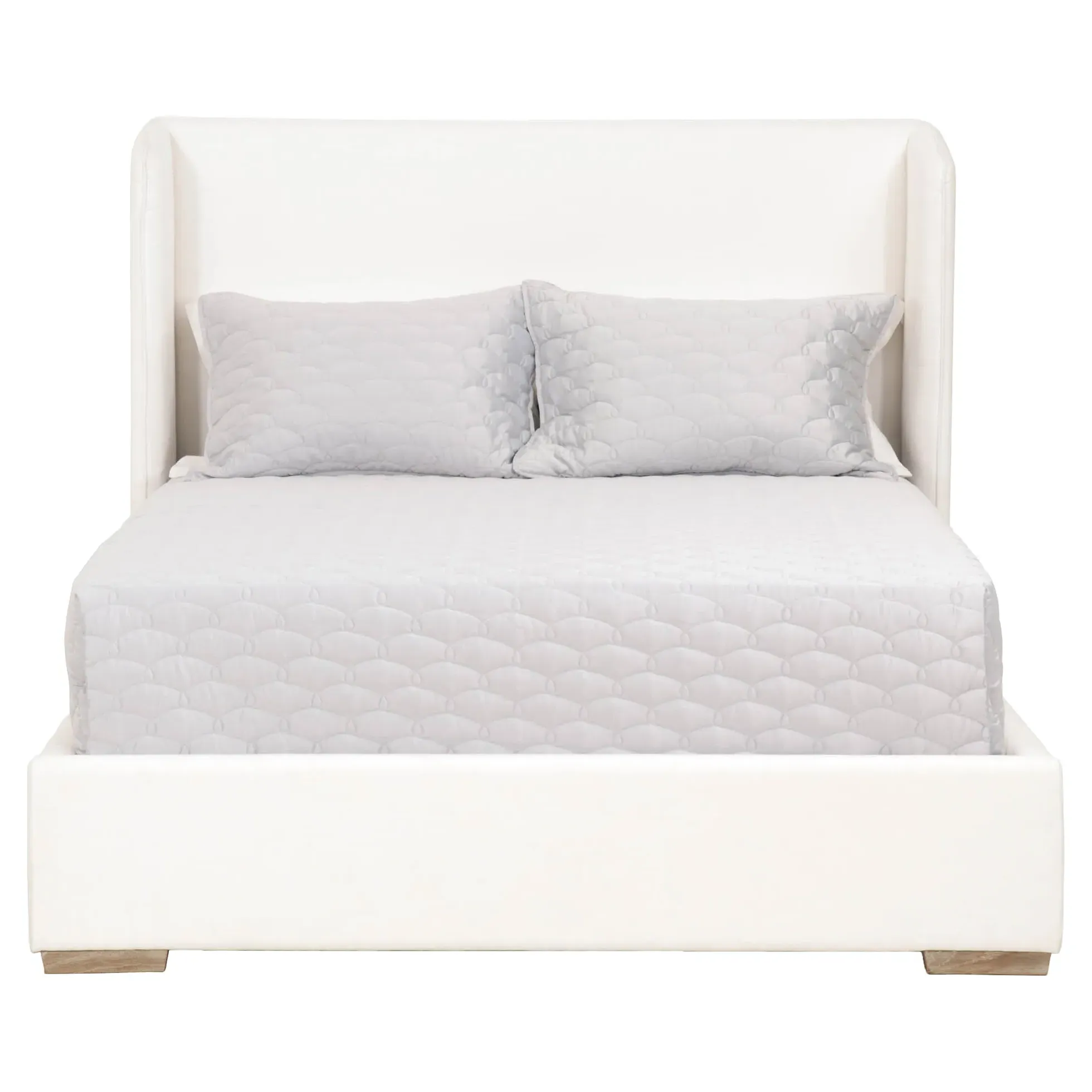 Sofia Cal King Platform Bed - Pearl White, Oak
