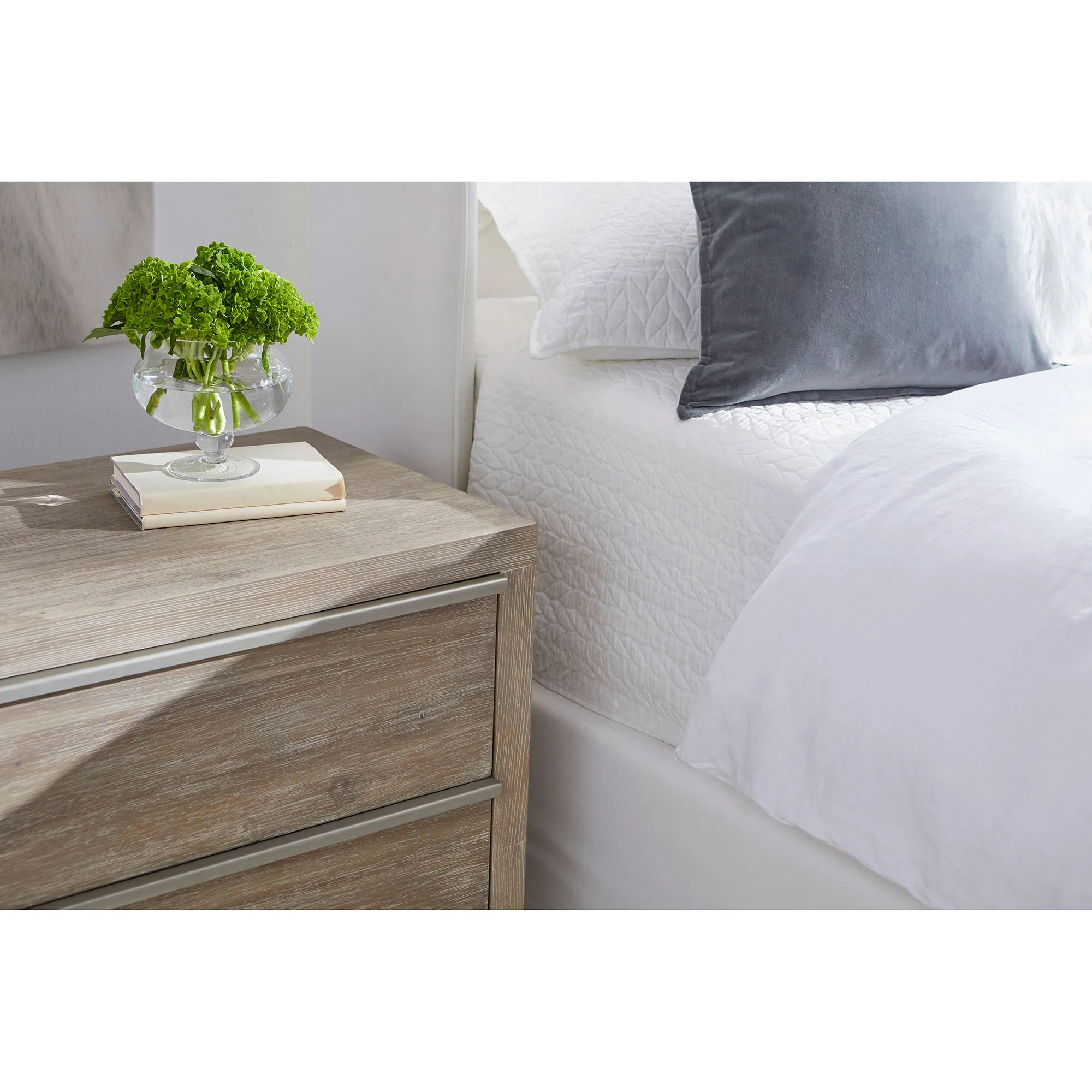 Sofia Cal King Platform Bed - Pearl White, Oak