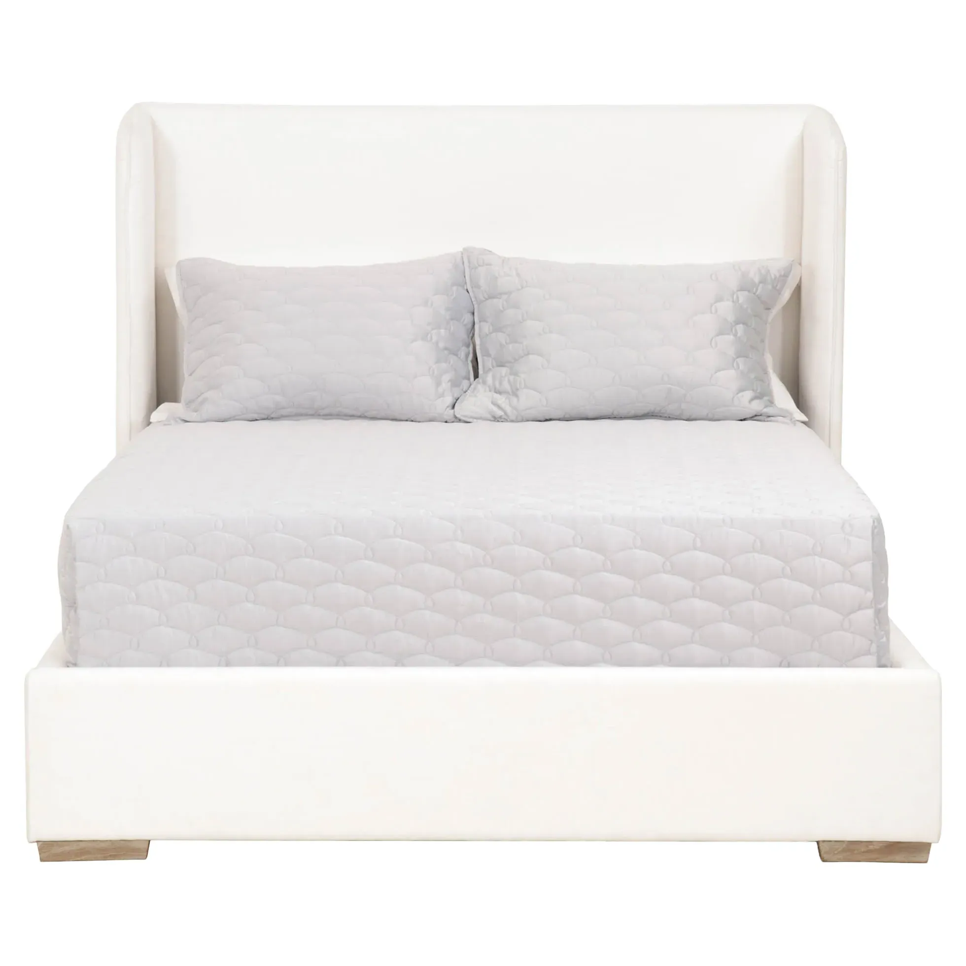 Sofia King Platform Bed - Pearl White, Oak